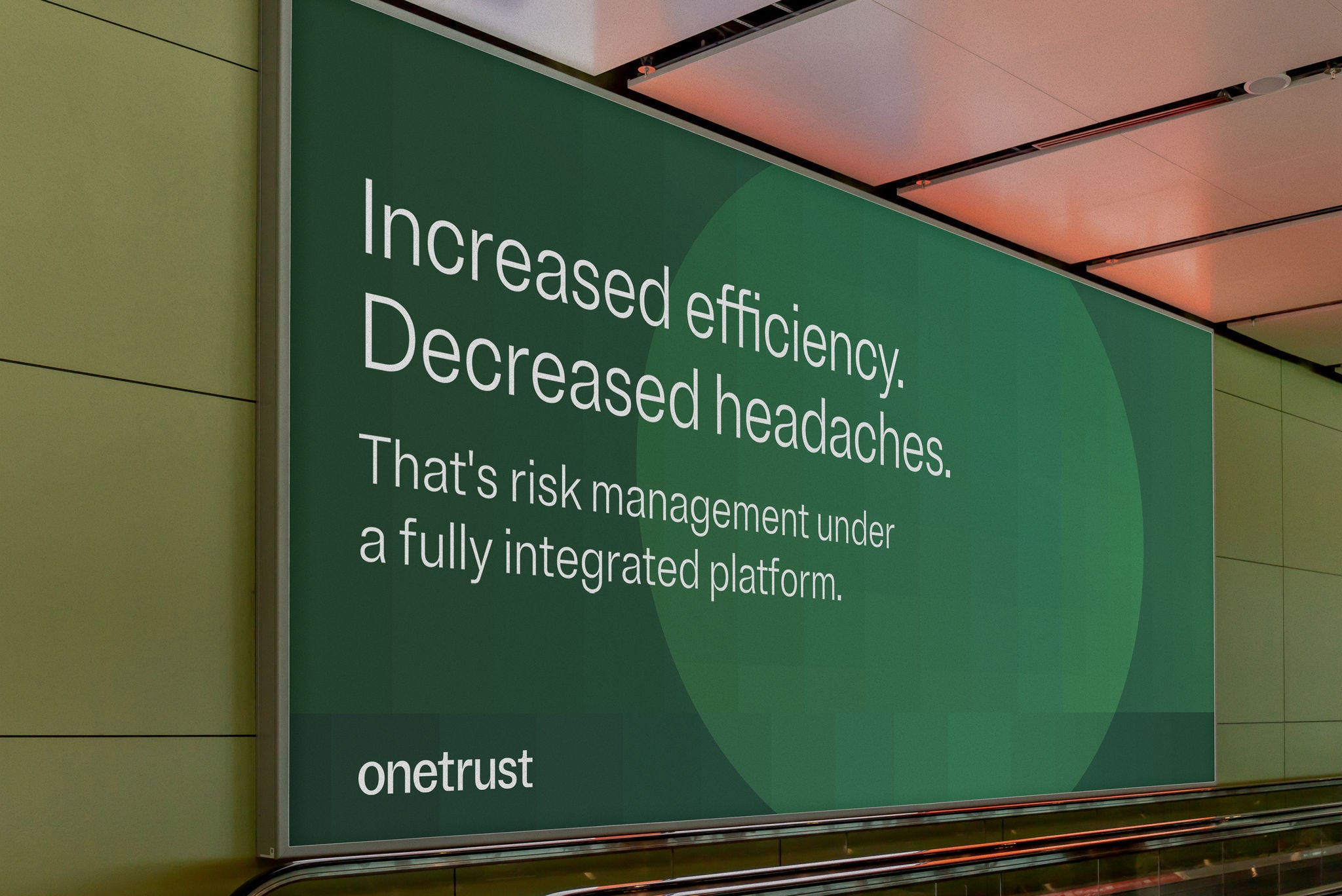 Public display with green gradients